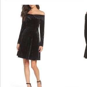 Chelsea28 Fit &Flare Velvet Cocktail Dress